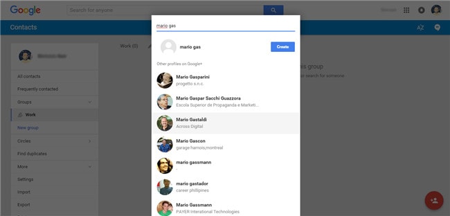 διαχείριση επαφών google