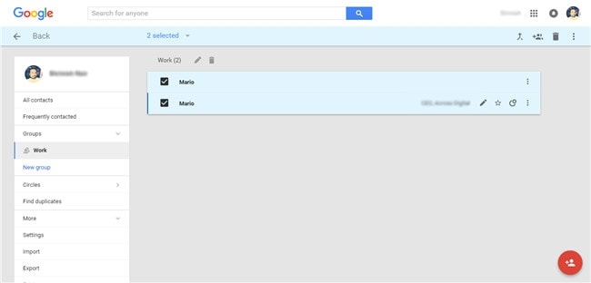 διαχείριση επαφών google