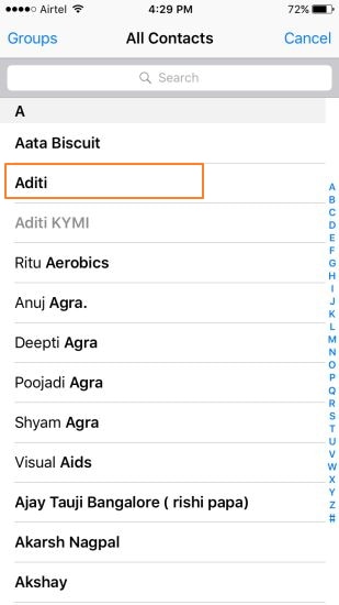 Cinquième étape pour fusionner manuellement les contacts en double sur iPhone