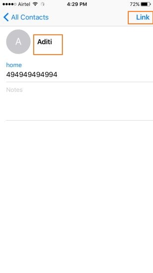Sixième étape pour fusionner manuellement les contacts en double sur iPhone