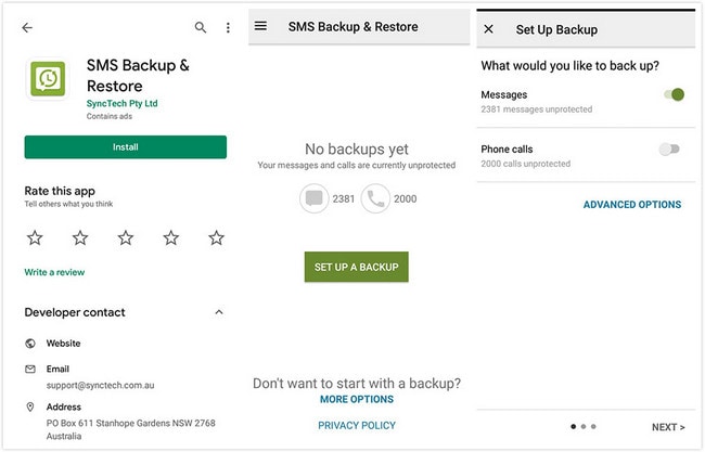 berichten overbrengen via sms back-up herstellen 1