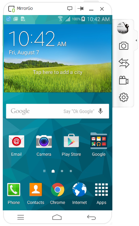 沒有root的Android屏幕錄像機運行MirroGo