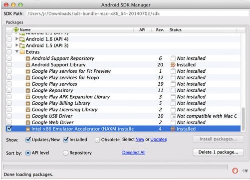 emulatore mobile - Acceleratore di emulatore Intel x86
