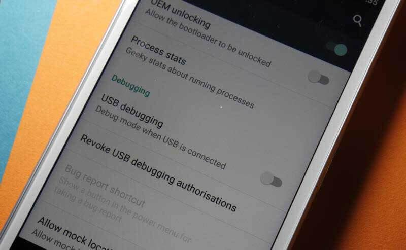 Включить отладку по USB для обновления moto android oreo