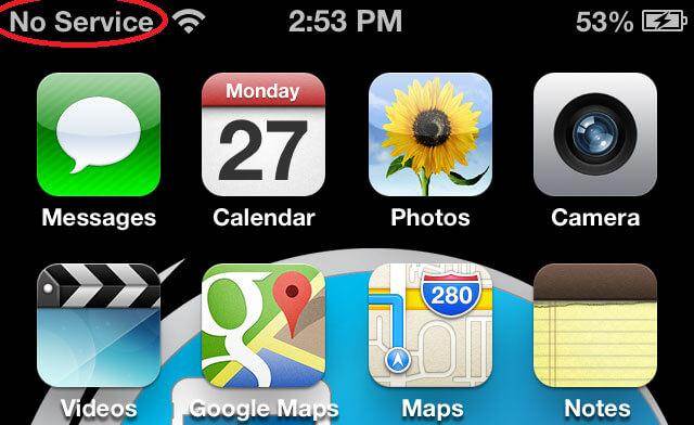 επαναφορά ρυθμίσεων δικτύου iPhone-Αναζήτηση δικτύου ή καμία υπηρεσία