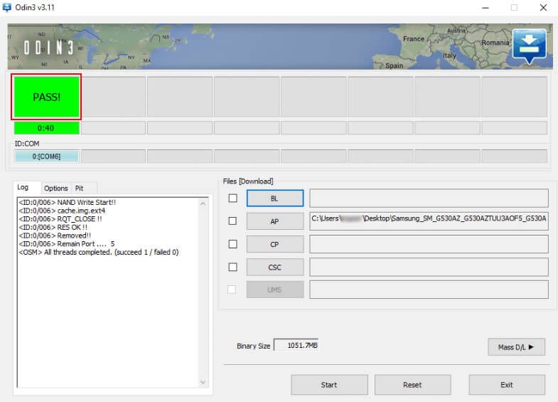 aktualizujte firmware samsung pomocí odin - krok 4