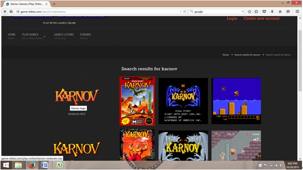 online emulátory-Vyberte příslušnou ikonu hry