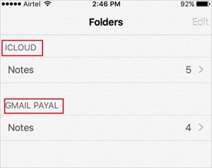 Jegyzetek átvitele iPhone-ról iPadre az iCloud segítségével - 3. lépés: Nyissa meg a Notes alkalmazást iPhone-on
