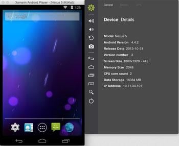 Android emulátor Android tükör PC-hez mac Windows Linux-Xamarin Android Player