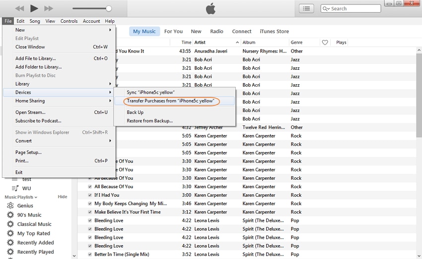 通過 iTunes 將購買的播客從 iPhone 轉移到計算機