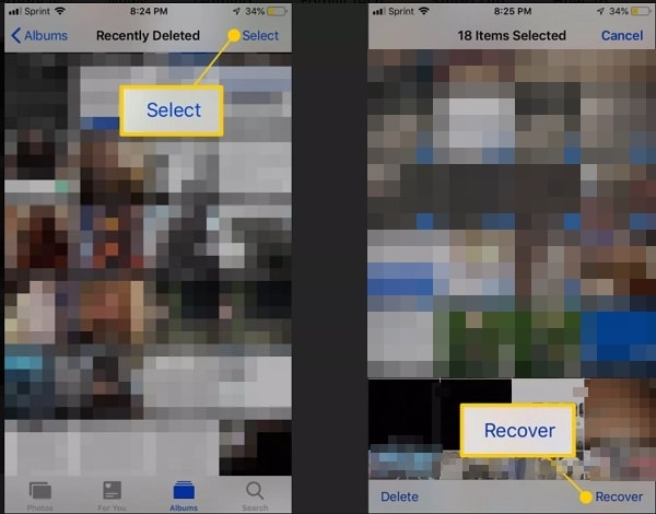 Visszaszerez Törölt iPhone Fotók