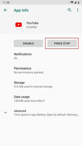 Youtube 不工作 android - 通过重新启动应用程序修复