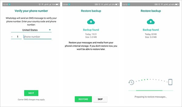 Stellen Sie WhatsApp von Google Drive auf einem Android wieder her