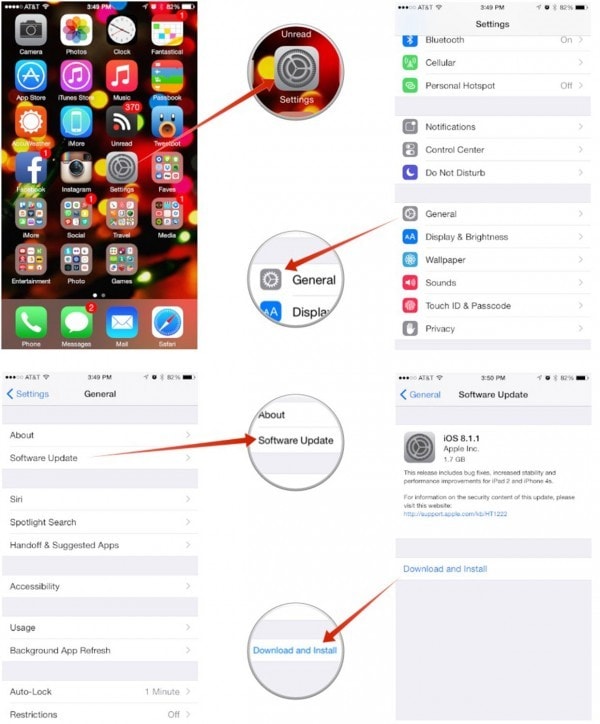 Wiederherstellen des iPhone-Foto-Aktualisieren Sie Ihr iOS-Gerät