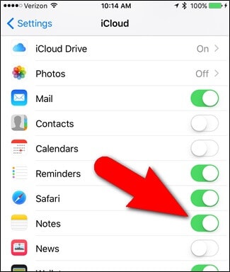 uložit nové poznámky na icloud