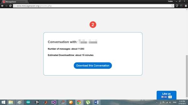 Laden Sie die Facebook-Konversation herunter