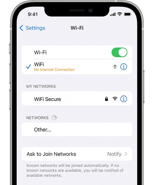 comprobar el estado wifi en ios