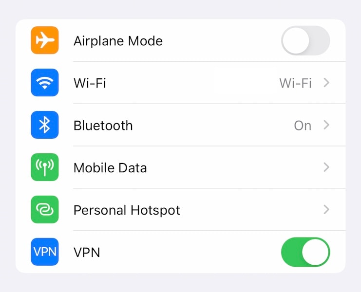 在 ios 中关闭 vpn