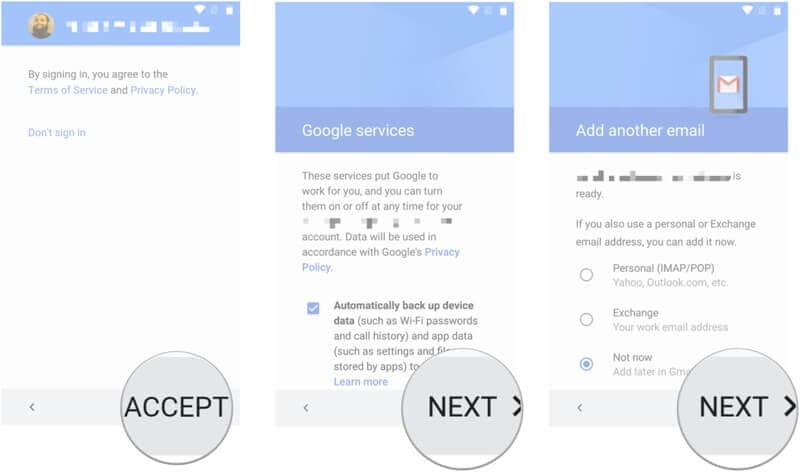 säkerhetskopiera Samsung-telefon till Google-konto - steg 4