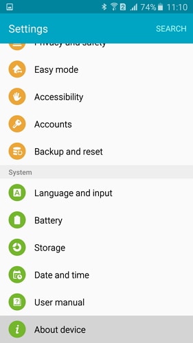 habilitar a depuração usb no s5 s6 - etapa 1