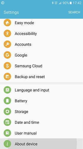 在 s7 s8 上啟用 USB 調試 - 步驟 1