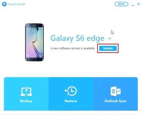 Aktualizace samsung s chytrým přepínačem krok 2