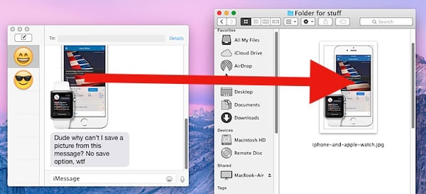 salvar fotos de imessages para mac