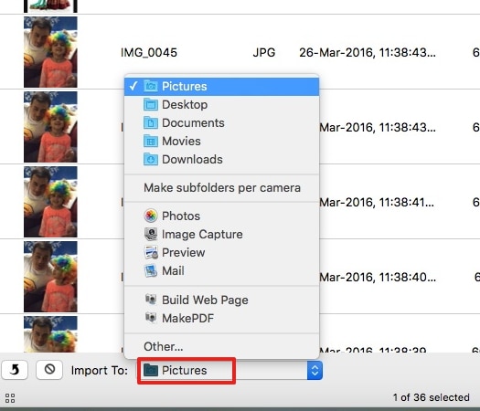 イメージキャプチャを使用してiPadからMacにムービーを転送する-iPadを選択