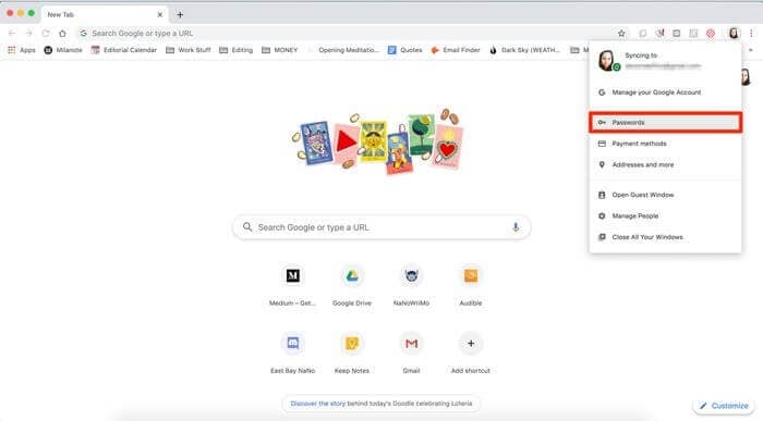 trova la password di Chrome