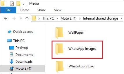 vyberte složku whatsapp