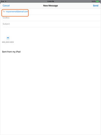 使用您的電子郵件將文件從 iPad 傳輸到 PC - 發送電子郵件