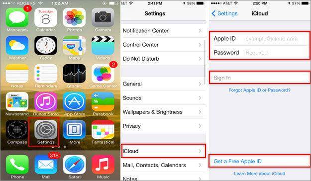 قم بإعداد iCloud على iPhone و iPad و iPod