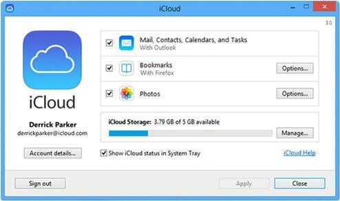 قم بإعداد iCloud على جهاز الكمبيوتر