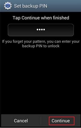 nenhum pino de backup samsung
