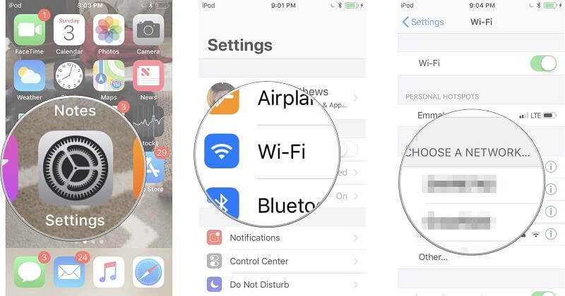 从列表中选择 wifi