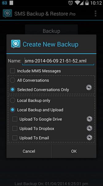 come eseguire il backup e trasferire sms Android su PC
