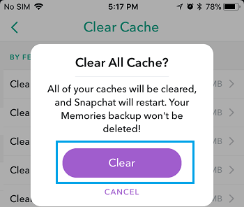 擦除 snapchat 崩溃的 cahce - 步骤 5