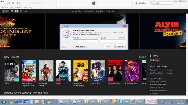 Overfør MP4 til iPad med iTunes - logg på med Apple ID