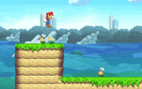 super mario rennen flip sprong