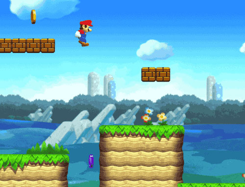 super mario rennen achteruit springen