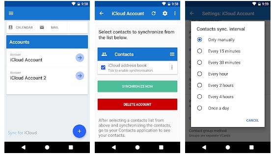 icloud kontakter till Android synk app - 1