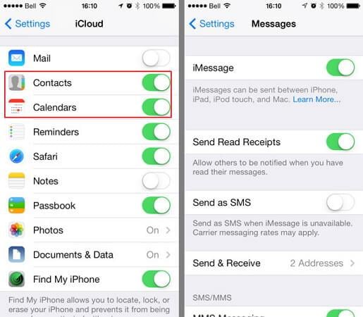 iphone kişilerini android