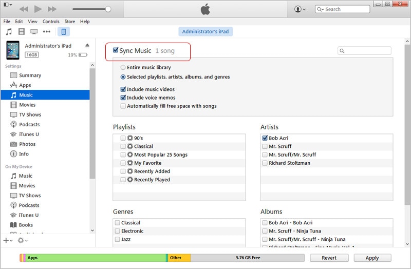 MP3 mit iTunes auf das iPad übertragen: iPad mit iTunes synchronisieren