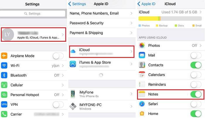 synchroniseer notities van iPhone naar mac met icloud