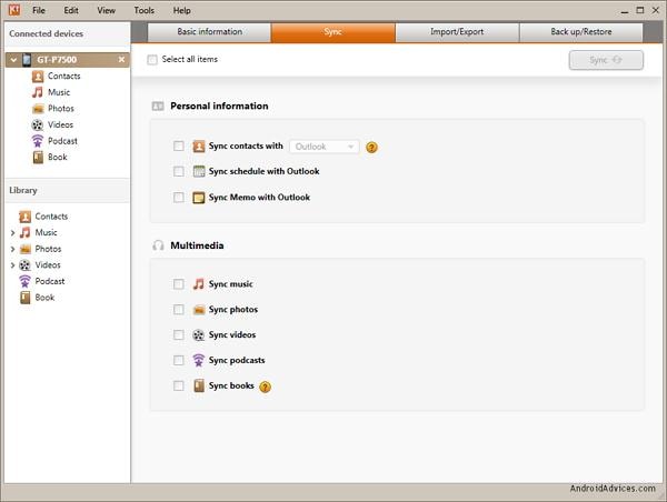 je telefoon synchroniseren met Samsung Kies 3