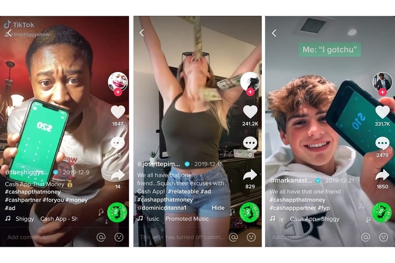 exemplo de promoção da marca tiktok