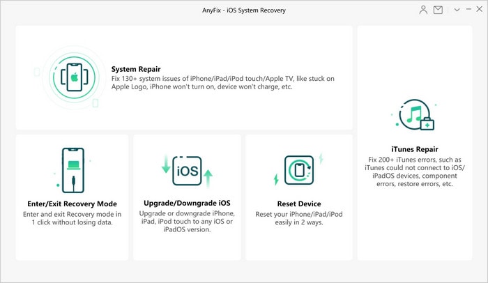 anyfix io​​s系统恢复界面