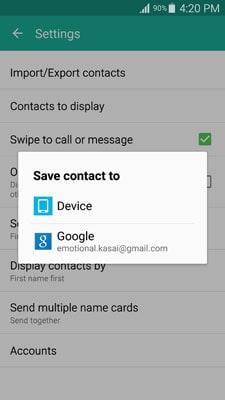 連絡先をSamsungからSamsungに転送する-ステップ13の画像
