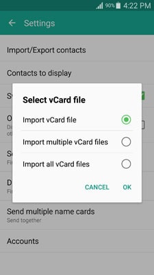 連絡先をSamsungからSamsungに転送する-ステップ14の画像