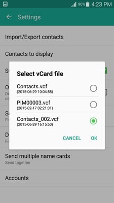 連絡先をSamsungからSamsungに転送する-ステップ16の画像